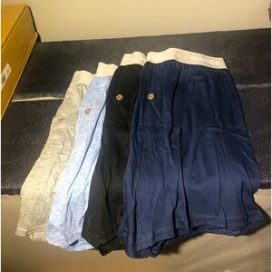 NWOT-4Pk Hanes Size Small Comfort Flex Boxers With Button.Blk,Gray,navy,sky blue